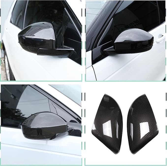 ABS Rearview Mirror Cover Side Mirror Protector Exterior Decoration for Land Rover Evoque 2016-2019,For Land Rover Discovery Sport 2015-2019,For Jaguar F-Pace X761 (Carbon fiber style)