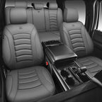 CAR PASS 3D Foam PU Leather Car Seat Covers, Universal Seat Covers Full Sets for Trucks SUV Sedan Automotive Seat Covers Armr