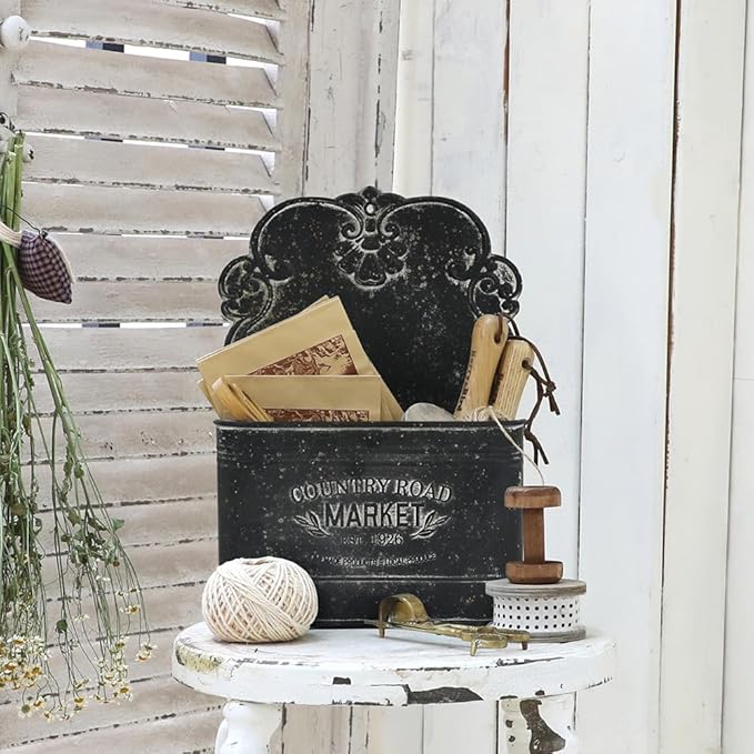 Metal Hanging Storage Baskets Wall Baskets for Mail, Files,Flowers, Books & Accessories, Wall-Mounted Organizer for Entryway,