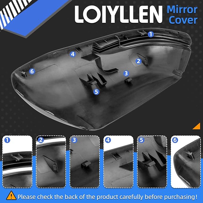 Driver Side Mirror Cover Replacement for Honda CRV 2017 2018 2019 2020 2021 2022 - Left Side Mirror Covers, Rear View Mirror Cap Accessories Black, With Lamp