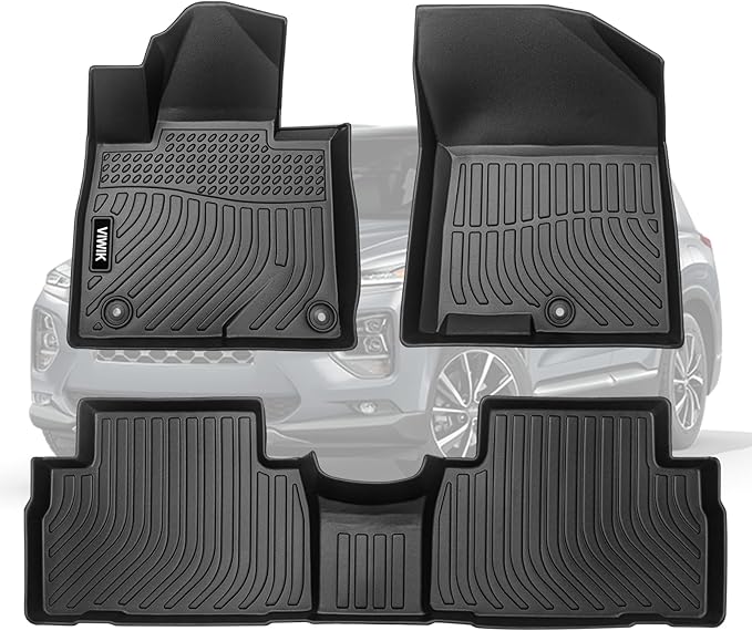 VIWIK Floor Mats Fits for Hyundai Santa FE 5 Passenger Models 2019 2020, All Weather Protection Car Mats 1st and 2nd Row Front & Rear Floor Liners