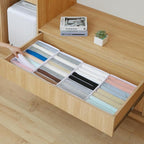 Qozary 4 Pack Drawer Organizers for Clothing, 8 Grids Foldable Closet Organizers and Storage Bins for Bedroom, Dresser Organi