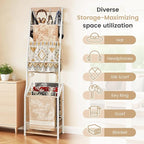 Pinzoveco Blanket Ladder, 7 Tier Blanket Ladders for The Living Room,Wooden Ladder Shelf with Hooks, 5.5ft Blanket Holder Rac