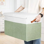 Gowee Large Toy Storage Box with Lid, Sturdy Toys Storage Chest Bin Organizer Basket with Dividers for Kids, Boys, Girls, Nur