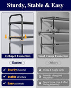 Kitsure Extra-Long Shoe Rack for Closet, Shoe Organizer for Front Door Entrance, Stackable Shoe Shelf, Detachable Closet Orga