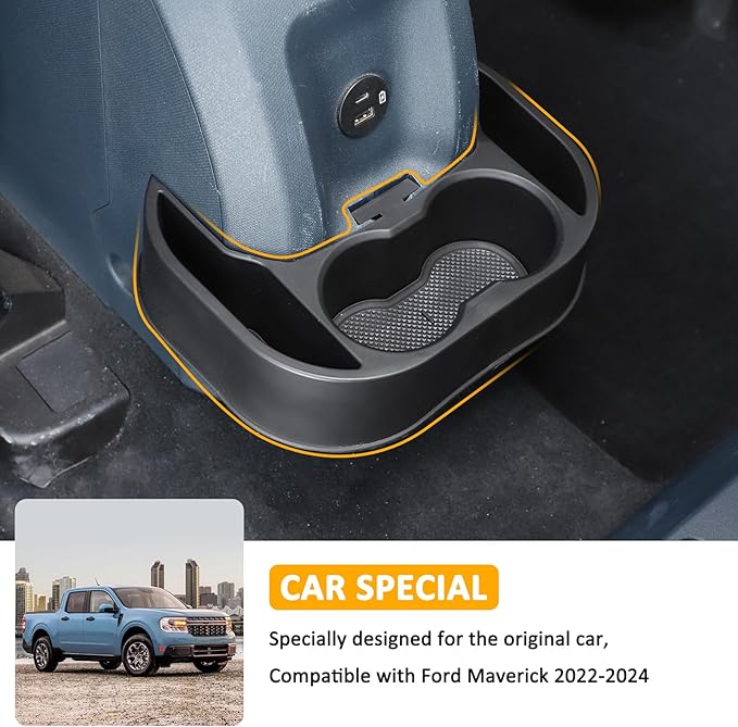 Rear Cup Holder Expander Organizer Compatible with Ford Maverick 2022-2024, Cup Holders Water Bottle Expander Car Drink Holde