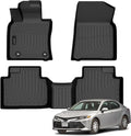Auxko All Weather Floor Mats Fit for Toyota Camry Hybrid 2018-2024 TPE Rubber Liners Set Camry Hybrid Accessories All Season Guard Odorless Anti-Slip Floor Mats 2 Row
