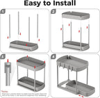 Ukeetap 2 Pack Multi-Purpose Pull-Out Storage Organizers, Under Sink Organizers and Storage for Bathroom & Kitchen, Under Cab