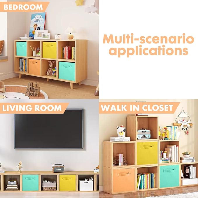 ShellKingdom Storage Bins, Foldable Fabric Storage Cubes and Cloth Storage Organizer Drawer for Closet and Toys Storage, 6 Pa