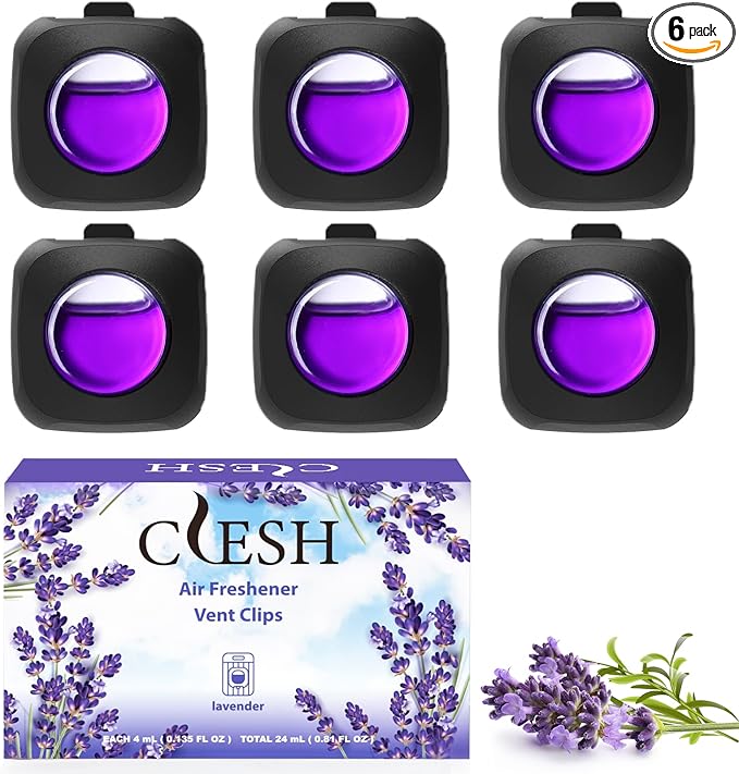 Car Air Fresheners, 6 Pack, Lavender Embrace, Car Fresheners Vent Clips, Long Lasting Air Freshener for Car, Refresher for Me