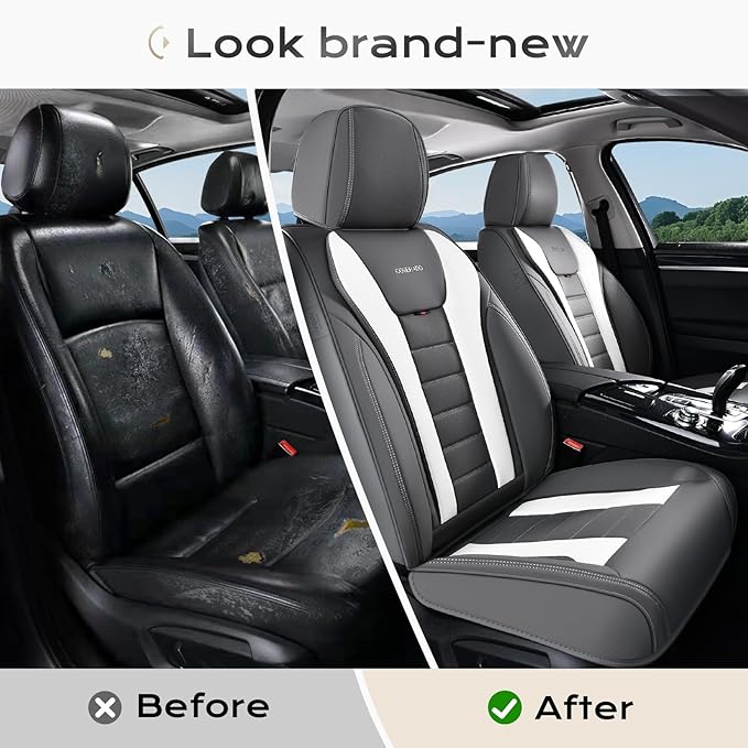 Coverado Car Seat Covers, Front Covers for Cars, Car Seat Cover Front Seats, Automotive Seat Cover, Waterproof, Leather Car S