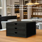 UnionBasic Document Organizer, 3-Drawer File Cabinet Document Storage Box, Office Desktop Filing Organizer, Black with White 