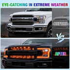 Nilight 4Pcs 24inch LED Grille Lights 144 LEDs RGB Multi Color Exterior Lighting Kit DIY Sound Active Function Music Mode with APP Control and Remote for Cars Van SUV Truck