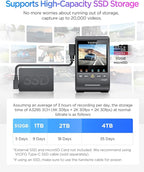 VIOFO A329S 4K 3 Channel Dash Cam, 4K Front + 2K Cabin Fisheye (210°) + 2K Rear, Power Saving Parking Mode, Wi-Fi 6 App Contr
