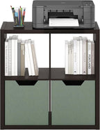 Furinno CUBICLE Book Shelf, 4-Cube Bookshelf, Extra Thick Frame Reversible Bookcase with Open Back, 14.6" x 30" x 30", for Li