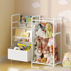 BBLIKE Kids Bookshelf and Stuffed Animal Storage - Multi-Function Nursery Book Shelves with Leather Toy Box and PVC Book Disp