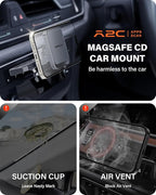 APPS2Car for Magsafe CD Phone Holder for Car [25N Magnetic Attraction] Magnetic Phone Holder for Car 360° Handsfree CD Player Phone Mount Compatible with Official Magsafe Case iPhone 17-12 Series