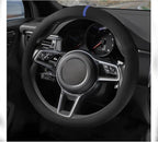 Suede Steering Wheel Cover with Upgraded Silicone Inner Ring, Breathable, Anti-Slip, Leather Universal 14.5 to 15 Inch Steeri