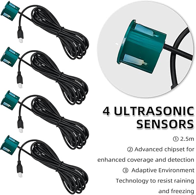 LCD Parking Sensor Kit - Displays Data on Original Screen, Easy Rear Installation, Compatible with All Camera Formats (AHD, C