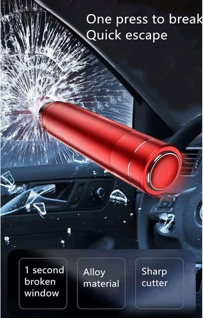 HHXS Car Window Breaker Seatbelt Cutter 2 Pack, Car Safety Hammer Glass Breaker Under Water Auto Emergency Rescue Tool, Car E