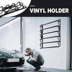 FOSHIO Vinyl Roll Holder, Metal Vinyl Rack with Mounting Hardware Wall Mounted for Pulling 6 Rollers of Vinyl, Transfer Paper Tape, Wallpaper, Window Film, Garage Workshop, Rollers Not Included
