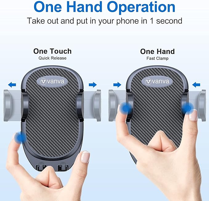 vanva Universal Air Vent Car Mount, [ Big Phones & Thick Case Friendly ] Cell Phone Holder for Car Hands Free Clamp Cradle Vehicle fit for All Apple Smartphone