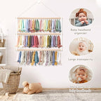 POVETIRE Headband Holder Head Bands Organizer for Girls Hair Bows Hanging Baby Headbands Hair Accessories Organizer Storage W