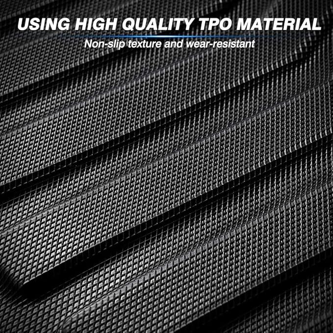 KUST Floor Mats for 2019-2020 Hyundai Santa Fe (5 Passenger Models), for Santa Fe All Weather Floor Mats, TPE Floor Liners, Front Rear 2 Row High Edges, Non-Slip