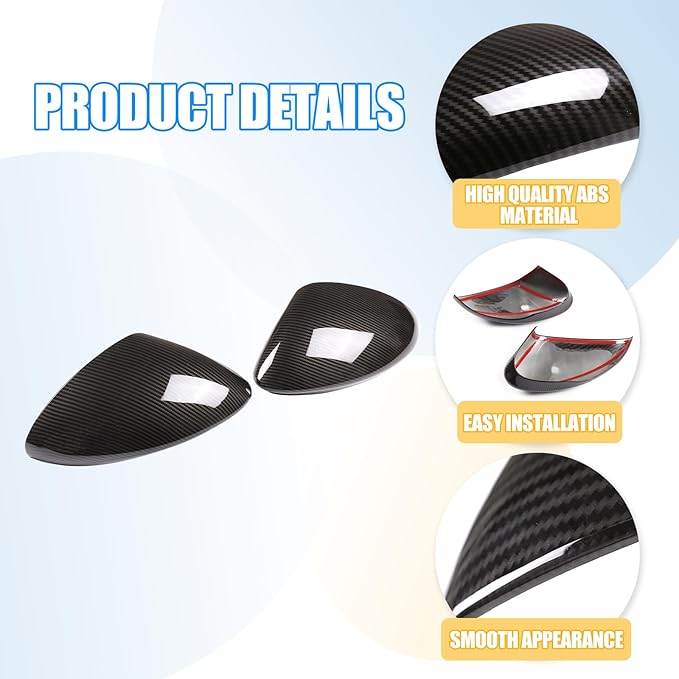 LLKUANG Car Rearview Mirror Cap Decoration Cover Compatible with Alfa Romeo Stelvio 2017-2024 Exterior Rearview Mirror Cover Cap (carbon fiber)