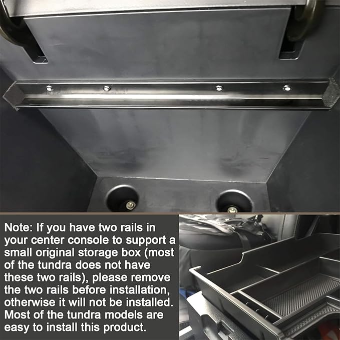 JKCOVER Compatible with Center Console Organizer Tray Toyota Tundra 2014 2015 2016 2017 2018 2019 2020 2021 Tundra Accessories,Insert ABS Black Materials Armrest Box Secondary Storage