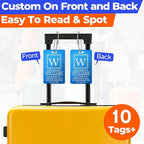 10 PCS Personalized Luggage Tags, Custom Engraved Aluminum Luggage Tags for Family, Metal Luggage Tags for Suitcases, Backpac
