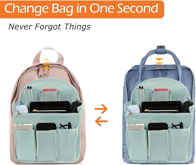 Surblue Backpack Organizer Insert Liner Hanging Travel Rucksack Purse and Handbag Insert Pocket, High-capacity Divider Foldab