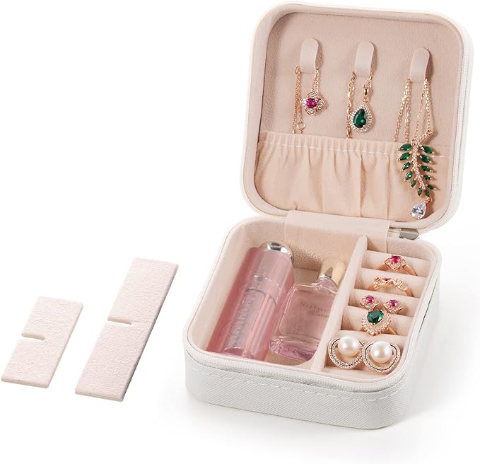 5pack/PU Leather Travel Jewelry Case, Mini Jewelry Box, Small Jewelry Organizer Portable Display Jewelry Storage Case for Rin