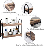 BDBDYEAY Bathroom Countertop Organizer, 2 Tier Vanity Organizer and Storage for Cosmetic Skincare Perfume, Wood Bead Storage 