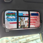Map of the United States Car Sun Visor Organizer,Card Sleeve Pocket with Double Zippers Adjustable Straps Auto Interior Accessories for SUV Truck Pickup