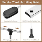 Pull Down Closet Rod 60 lbs Heavy Duty Home Clothes Storage Hanging Adjustable 33-45 inches Stainless Steel Side Mounted Clos