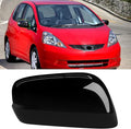 OWITAI Compatible with Honda Fit/Jazz Right Passenger Side Mirror Cap Cover 2009 2010 2011 2012 2013, Glossy Black Door Rearview Mirror Cover Replacement Without Turn Signal Light for Fit/Jazz