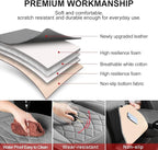 1 Pack Leather Front Car Seat Cover, Universal Sideless Car Seat Protector with Storage Pocket and Seat Belt Pad, Waterproof 