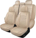 Car Seat Covers Full Set, Breathable and Waterproof Napa Leather Car Seat Cover, Interior Universal Fit for Cars, Sedans, SUV