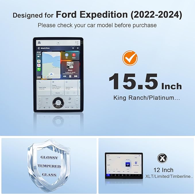 for 2024 Ford Expedition Screen Protector for 2022-2024 Expedition SYNC 4A 15.5" Display Expedition SUV Accessories Touch Scr