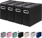 4 Packs Letter Size File Organizer, File Folders Organizer, Fabric Storage Box, Collapsible Paper Organizer with Metal Handle