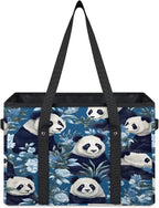 Reusable Grocery Bags Heavy Duty Shopping Bags Foldable Large Tote Bags with Long Handles & Hard Bottom