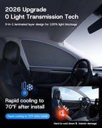 Upgrade Side Window Sunshade for Tesla Model Y (Juniper) 2020-2026 [100% Sun Blockage & Plush Cotton-Linen Fabric] Perfect Camping & Privacy Shade Set for Tesla Model Y Accessories 7Pcs