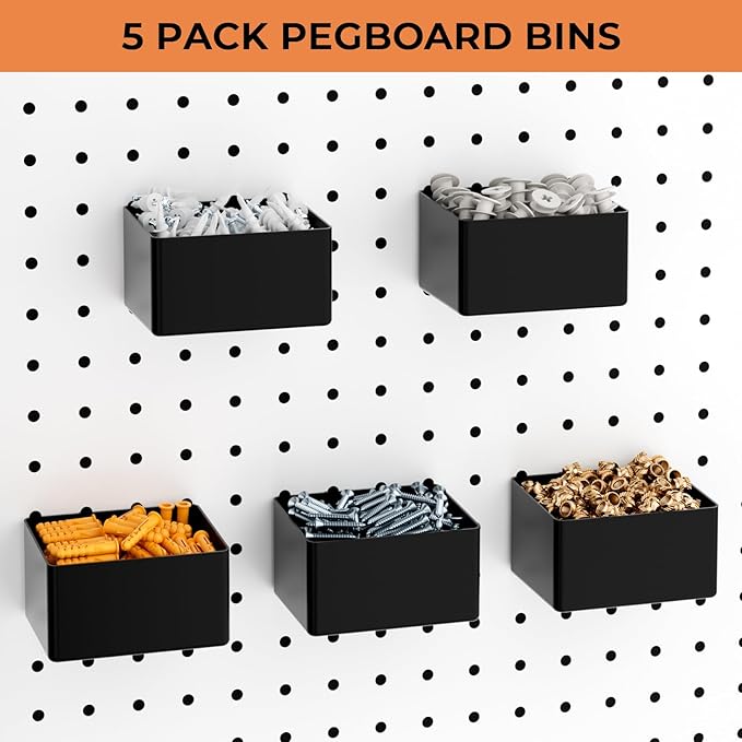 INCLY 120PCS Pegboard Accessories Organizer Kit, Peg Board Hooks Assortment with Bins for Organizing Various Tools, Fit 1/8 o