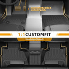 Floor Mats for Chevy Suburban 2015 2016 2017 2018 2019 2020, for GMC Yukon XL(with 2nd Row Bench), 1st & 2nd Rows &Cargo Mat, TPE Non-Slip Waterproof Summer Winter Chevrolet Suburban Car Accessories
