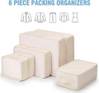 Mossio 6 Set Packing Cubes with Shoe Bag - Lightweight Travel Luggage Suitcase Organizers