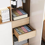 Joyoldelf Drawer Organizer 2 Packs, 24 Cell Collapsible Closet Cabinet Storage Boxes for Underwear, Socks, Bra, Handkerchiefs