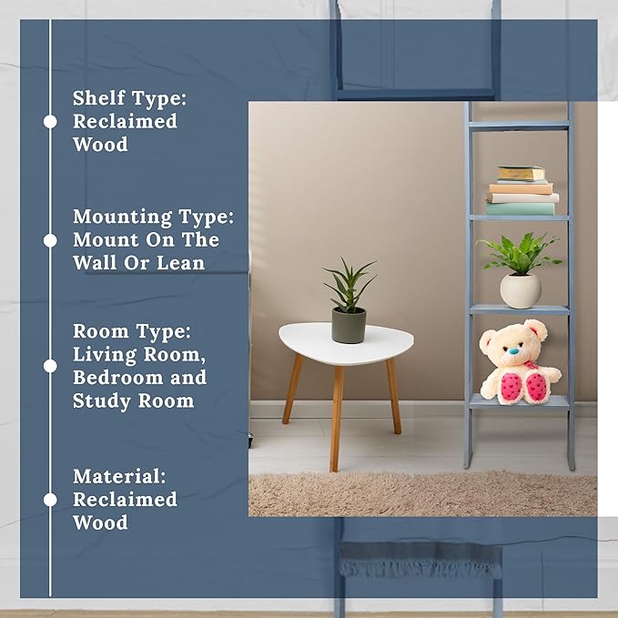 BARNWOODUSA Throw Blanket Ladder – Fully Assembled Reclaimed Wood – Rustic Decorative Ladder for Towels, Quilts, & More – Per