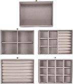 Greenfeather Jewelry Organizer with 7 Removable Drawers, Clear Acrylic Jewelry Box with 16 Necklace Hooks, 48 Pairs of Earrin