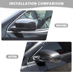 Jimen Compatible with Jeep Cherokee 2014-2023 / Jeep Compass 2017-2023, Side Door Rearview Mirror Cover Trim (Carbon Fiber)